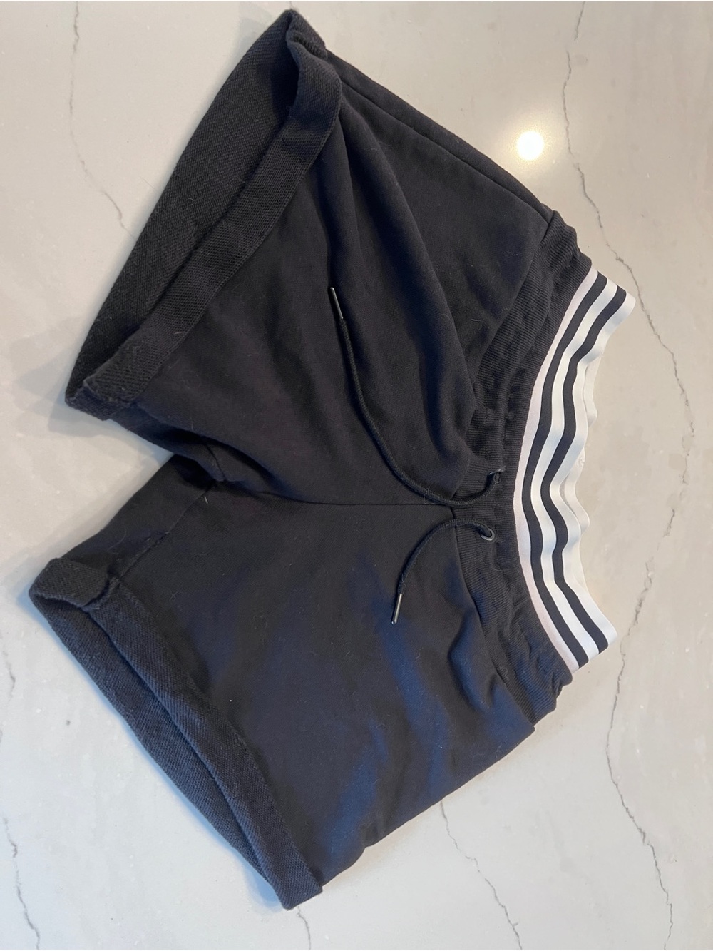 Adidas Black Women's Shorts with Striped Waistband